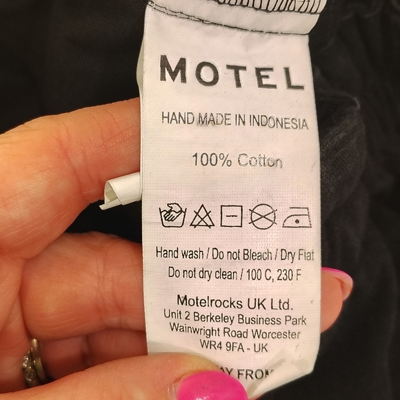 Motel Womens Small Hansa Cargo Trouser Black Utility Handmade 100% Cotton - Picture 6 of 11